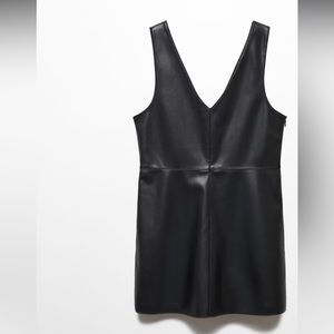 Faux Leather Pinafore Dress